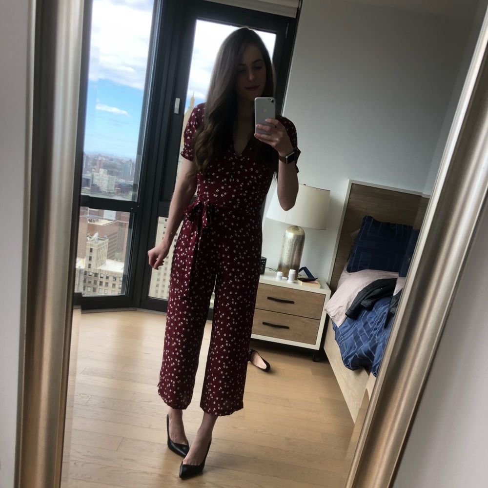 Faithfull the Brand Bonnie Jumpsuit in Betina Floral in Berry.